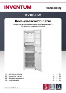 Gebruiksaanwijzing INVENTUM koelkast KV1850W