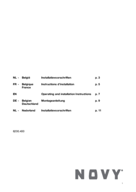 Gebruiksaanwijzing NOVY recirculatie startset 6200400