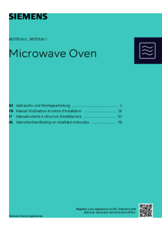 Gebruiksaanwijzing SIEMENS magnetron met grill inbouw BE555LMB1