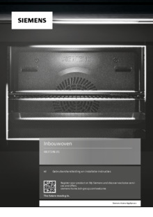 Gebruiksaanwijzing SIEMENS oven inbouw inox HB372ABS0S