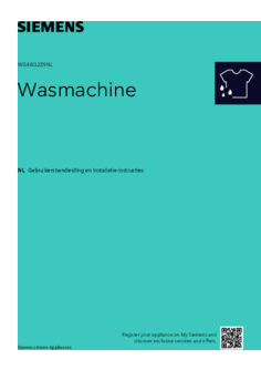 Gebruiksaanwijzing SIEMENS wasmachine WG46G2Z9NL EXTRAKLASSE