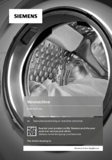 Gebruiksaanwijzing SIEMENS wasmachine WM14UP72NL