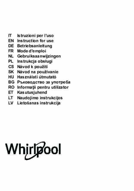 Gebruiksaanwijzing WHIRLPOOL afzuigkap inbouw WCTH 63F LEB X