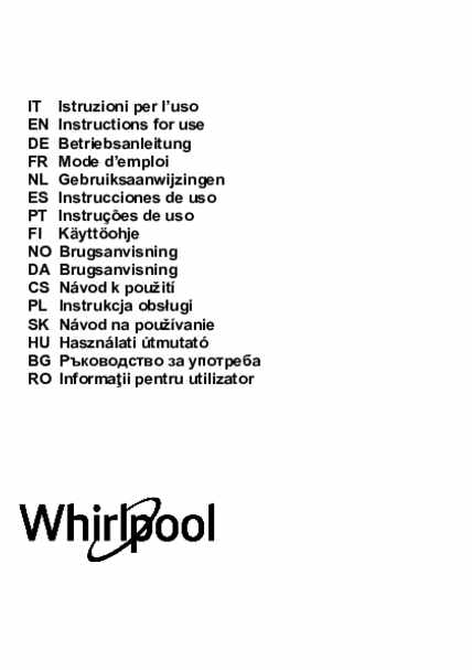 Gebruiksaanwijzing WHIRLPOOL afzuigkap wand WHVS 92F LT K 1