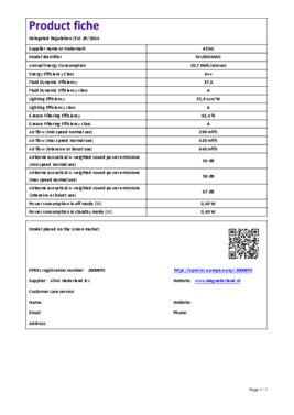 Instructie ATAG afzuigkap inbouw WU9054MG