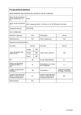 Instructie BOSCH koelkast inbouw KIF51AFE0