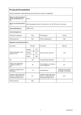 Instructie BOSCH koelkast inbouw KIR81VFE0