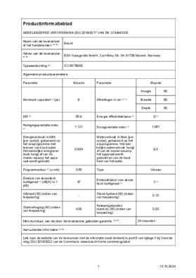 Instructie BOSCH vaatwasser inbouw SCX6ITB00E