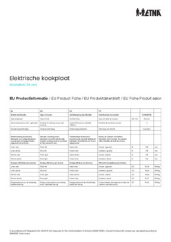 Instructie ETNA kookplaat inductie KIV454RVS