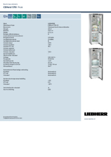Instructie LIEBHERR koelkast CNd 5734 20