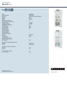 Instructie LIEBHERR koelkast RBe 5220 20
