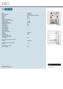 Instructie LIEBHERR koelkast Rc 1400 20