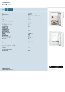Instructie LIEBHERR koelkast Rc 1401 20