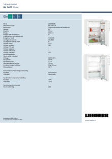 Instructie LIEBHERR koelkast Rd 1401 20