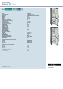 Instructie LIEBHERR koelkast blacksteel CBNbsa10 575i 22