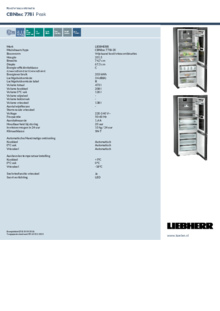 Instructie LIEBHERR koelkast blacksteel CBNbsc 778i 20
