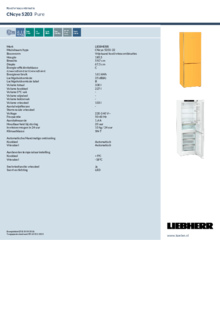 Instructie LIEBHERR koelkast geel CNcye 5203 22