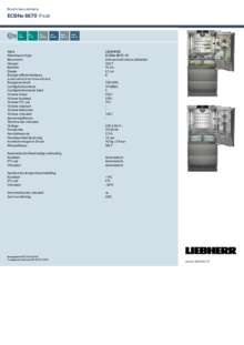 Instructie LIEBHERR koelkast inbouw ECBNe 8870 20
