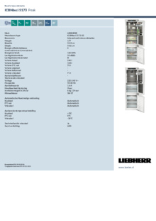 Instructie LIEBHERR koelkast inbouw ICBNbsci 5173 22