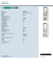 Instructie LIEBHERR koelkast inbouw ICBSd 5122 22