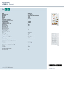 Instructie LIEBHERR koelkast inbouw ICTS2231 21