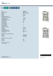 Instructie LIEBHERR koelkast inbouw IRBbi 4171 22