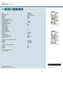 Instructie LIEBHERR koelkast inbouw IRBci 4551 22