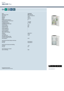 Instructie LIEBHERR koelkast inbouw IRBd 4020 20