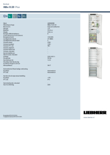 Instructie LIEBHERR koelkast inbouw IRBe 5120 20