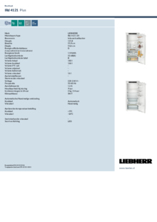 Instructie LIEBHERR koelkast inbouw IRDdi 5120 22