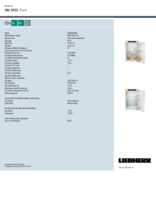 Instructie LIEBHERR koelkast inbouw IRd 3901 22