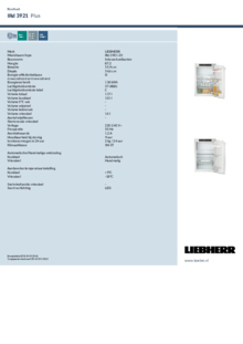 Instructie LIEBHERR koelkast inbouw IRd 3921 20