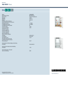 Instructie LIEBHERR koelkast inbouw IRd 4000 62