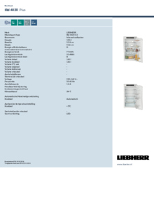 Instructie LIEBHERR koelkast inbouw IRd 4020 62