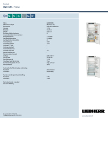 Instructie LIEBHERR koelkast inbouw IRd4151 20
