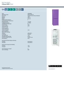 Instructie LIEBHERR koelkast paars CNcpu 5203 22