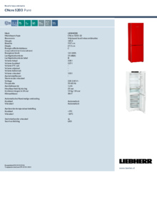 Instructie LIEBHERR koelkast rood CNcre 5203 22