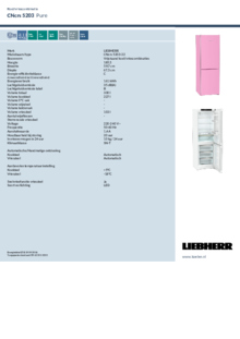Instructie LIEBHERR koelkast rose CNcrs 5203 22