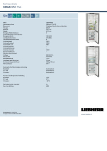 Instructie LIEBHERR koelkast rvs look CBNsfc 57vi 22