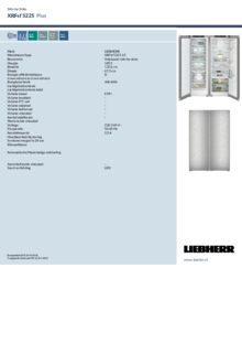 Instructie LIEBHERR koelkast side by side rvs look XRFsf 5225 22