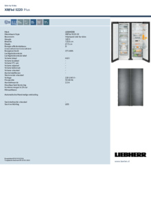 Instructie LIEBHERR side by side koelkast blacksteel XRFbd 5220 22