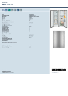 Instructie LIEBHERR side by side koelkast rvs XRFsd 5220 20