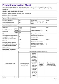 Instructie PELGRIM koelkast inbouw PCD28178N