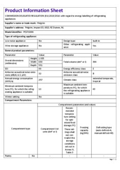 Instructie PELGRIM koelkast inbouw PCS7194N