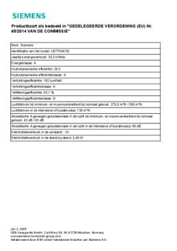 Instructie SIEMENS afzuigkap inbouw LB77NAC50