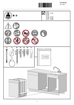 Instructie V ZUG vaatwasser inbouw AdoraDish V4000 Besteklade