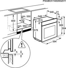 Maattekening AEG oven rvs inbouw BE3013501M