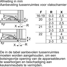 Maattekening BOSCH koelkast inbouw KIR18NFF0