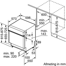 Maattekening BOSCH vaatwasser inbouw SMI46JS03E