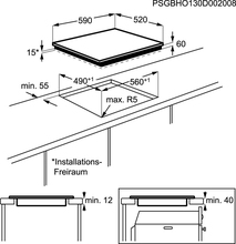 Maattekening ZANUSSI kookplaat inductie ZEI6840FBA